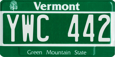 VT license plate YWC442
