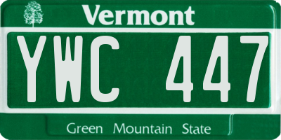 VT license plate YWC447