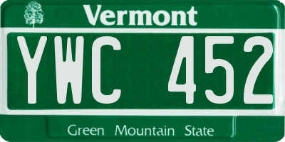 VT license plate YWC452
