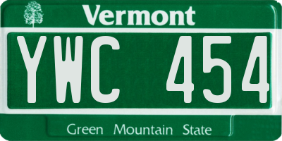 VT license plate YWC454