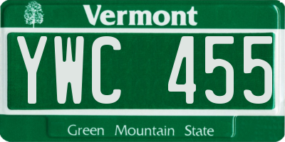 VT license plate YWC455
