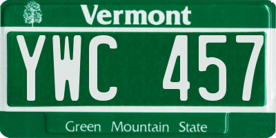VT license plate YWC457