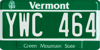 VT license plate YWC464