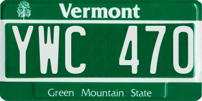 VT license plate YWC470