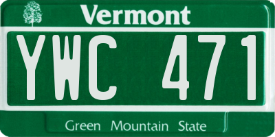 VT license plate YWC471