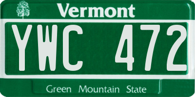 VT license plate YWC472
