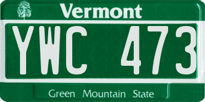 VT license plate YWC473