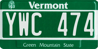VT license plate YWC474