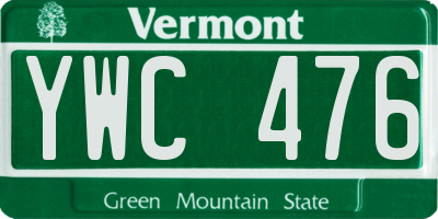 VT license plate YWC476