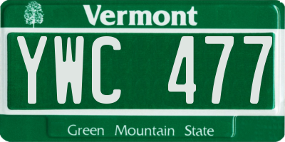 VT license plate YWC477