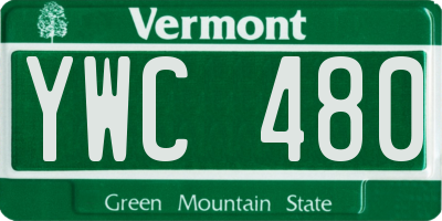 VT license plate YWC480