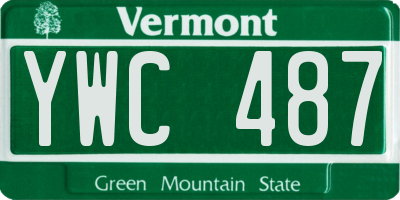 VT license plate YWC487