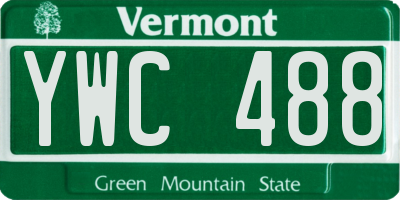 VT license plate YWC488