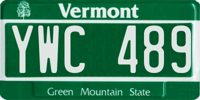 VT license plate YWC489