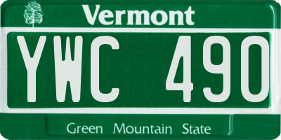 VT license plate YWC490