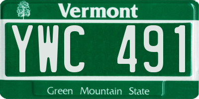 VT license plate YWC491