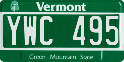 VT license plate YWC495