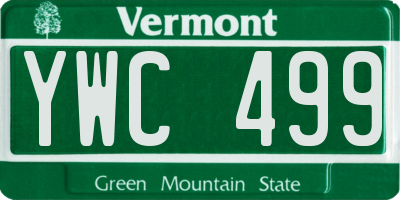 VT license plate YWC499