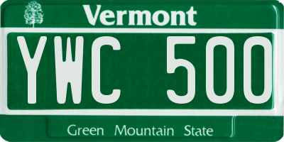 VT license plate YWC500