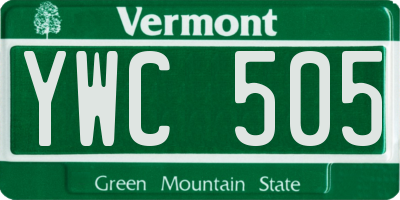 VT license plate YWC505