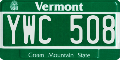 VT license plate YWC508