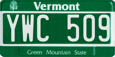 VT license plate YWC509