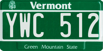 VT license plate YWC512