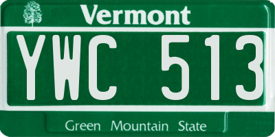 VT license plate YWC513