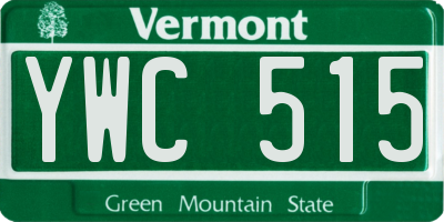 VT license plate YWC515