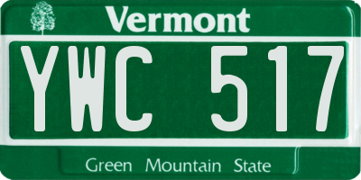 VT license plate YWC517