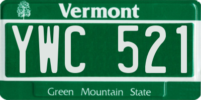 VT license plate YWC521