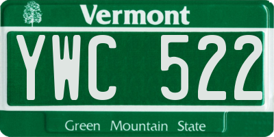 VT license plate YWC522