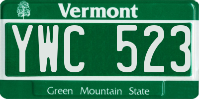 VT license plate YWC523