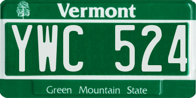 VT license plate YWC524
