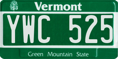VT license plate YWC525