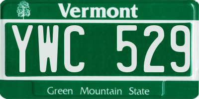 VT license plate YWC529