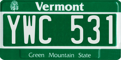 VT license plate YWC531