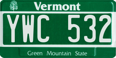 VT license plate YWC532