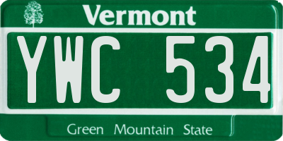 VT license plate YWC534