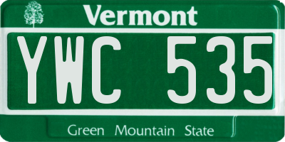 VT license plate YWC535
