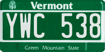 VT license plate YWC538