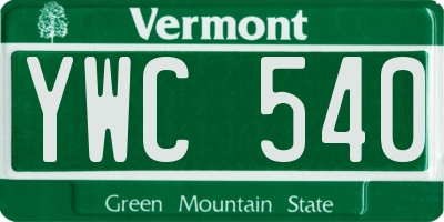VT license plate YWC540