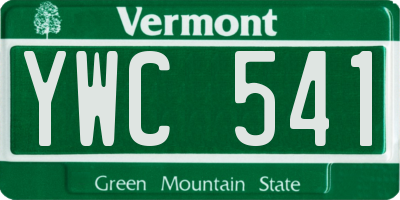 VT license plate YWC541