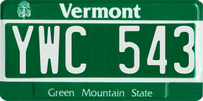 VT license plate YWC543