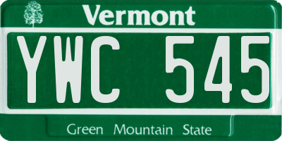 VT license plate YWC545