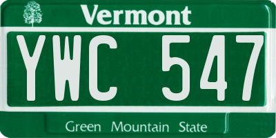 VT license plate YWC547