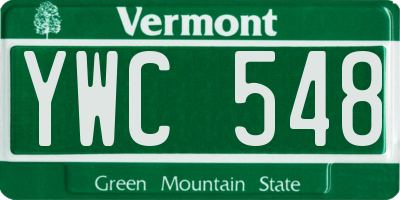 VT license plate YWC548