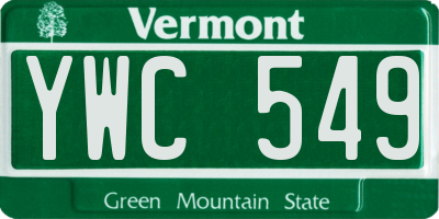 VT license plate YWC549