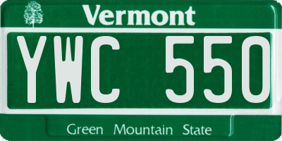 VT license plate YWC550