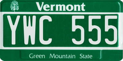 VT license plate YWC555